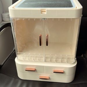 Makeup Organizer with LED Mirror Cosmetic Storage Box with Drawers